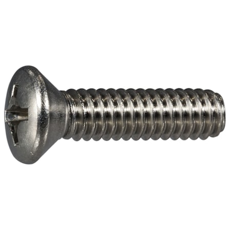 Midwest Fastener 1/4"-20 x 1 in Phillips Oval Machine Screw, Plain 18-8 Stainless Steel, 100 PK 05032